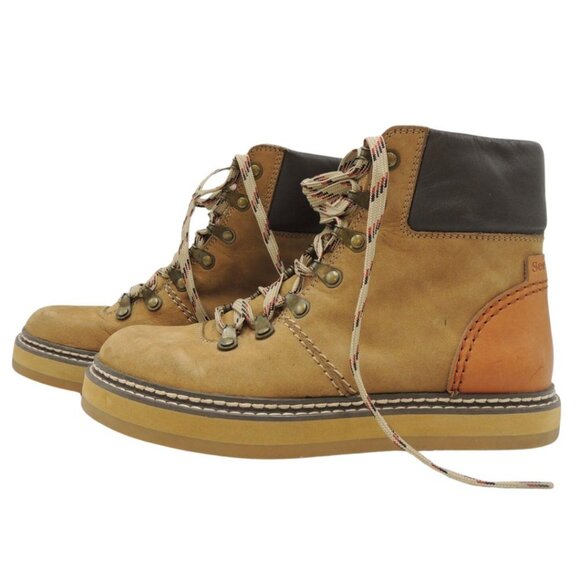 See by Chloe Edera Beige Suede Ankle Hiking Boots Size 36 - Picture 6 of 14